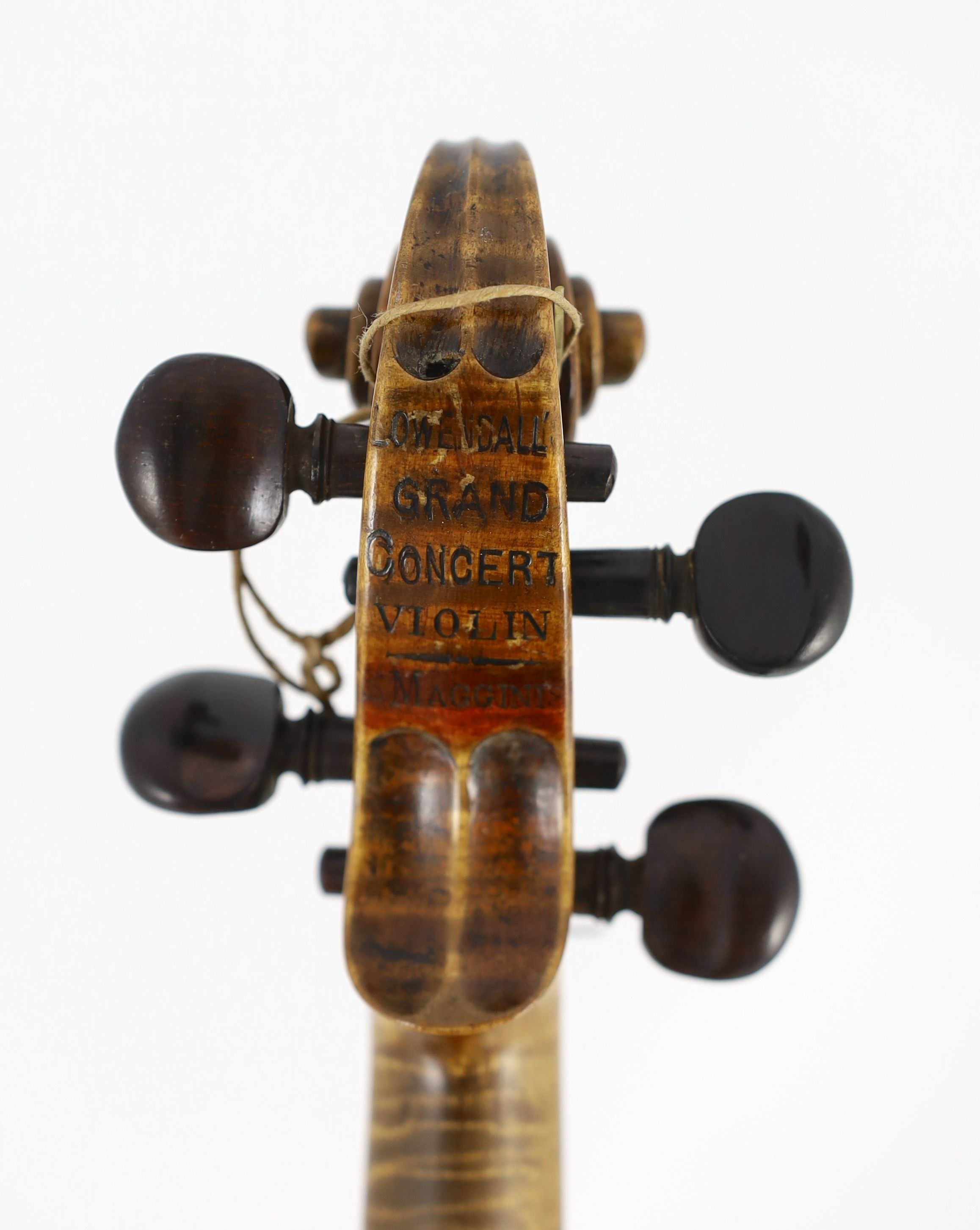 A Louis Lowendall Maggini violin, label inscribed and dated 1884, cased